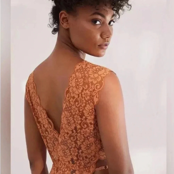 We Are HAH/Free People Cut To The Chase Bodysuit Brown Sugar XS - Picture 3 of 5